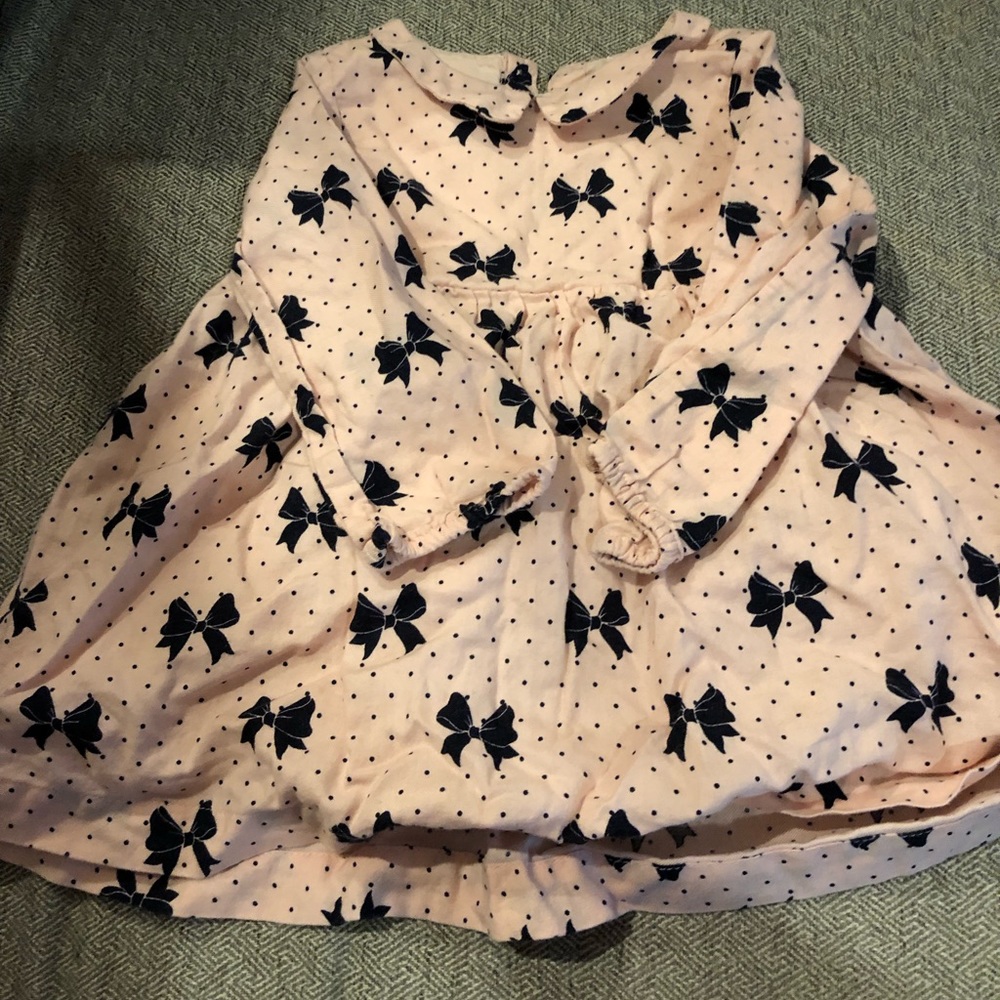 🎀🖤Baby Gap Pink and Navy Bow Dress/shirt